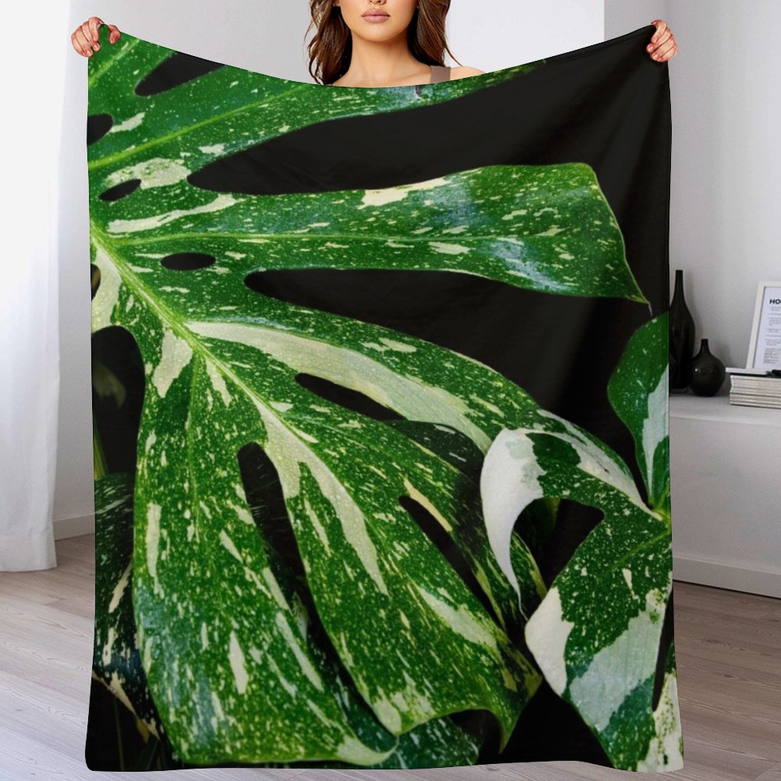 Monstera Thai Constellation - Monstera Thai Constellation Throw Blanket Cozy