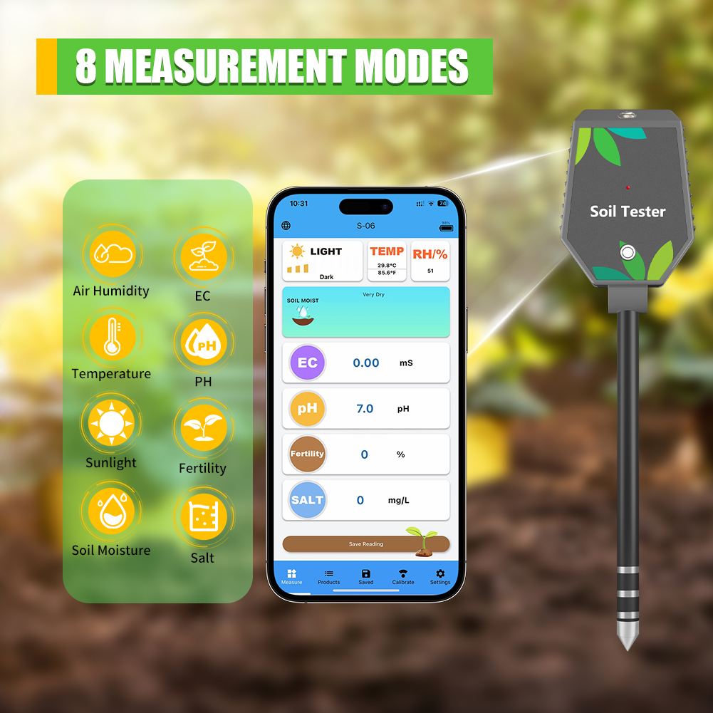YAGO Bluetooth Soil Tester 8-i - đánh giá và giá Plant Parent App